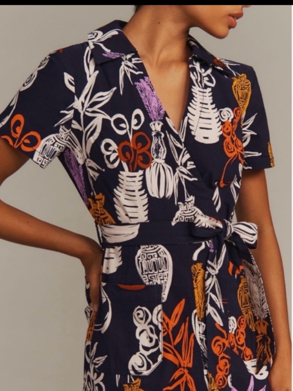 NWT Anthropologie Maeve Short-Sleeve Linen Tie-Waist Midi Dress XS